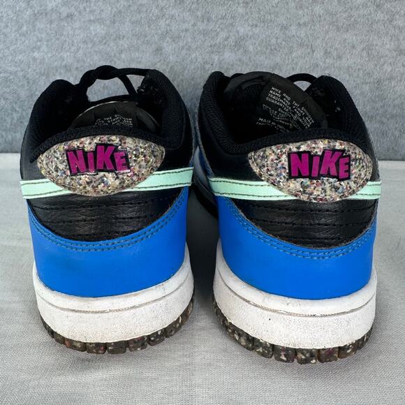 Nike Dunk Low SE GS Kids 5Y Crater Black Photo Blue Mint Green DR0165-001 Skate - Picture 4 of 9